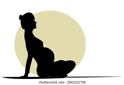 pregnant woman is sitting in a peaceful place. pregnant woman logo design