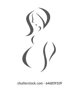 Pregnant woman stylized silhouette