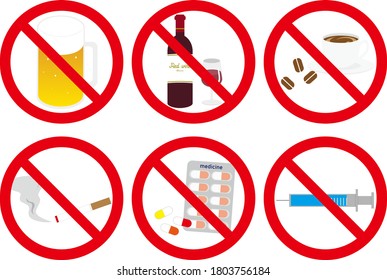 Pregnant woman, stylized vector illustration. No drugs. No alcohol. No 
caffeine. 
No smoking.