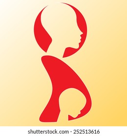 pregnant woman, stylized vector symbol