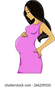 pregnant woman, stylized vector symbol