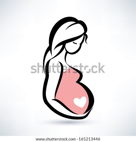 pregnant woman,  stylized vector symbol