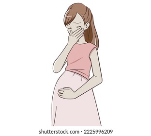 pregnant woman suffering from morning sickness