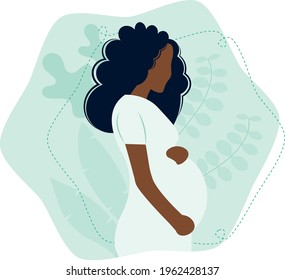 Pregnant woman surrounded by nature