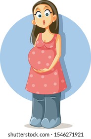 Pregnant Woman with Swollen Elephant Feet. Mother to be having edema due to pregnancy 
