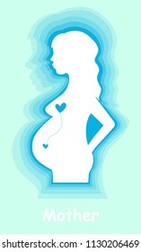 pregnant woman symbol, paper graphics. Vector illustratio