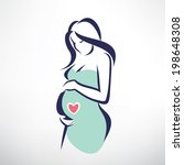 pregnant woman symbol, stylized vector sketch