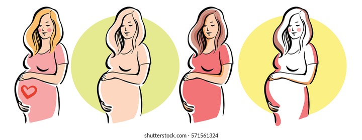 pregnant woman symbol, stylized vector sketch. vector illustration.