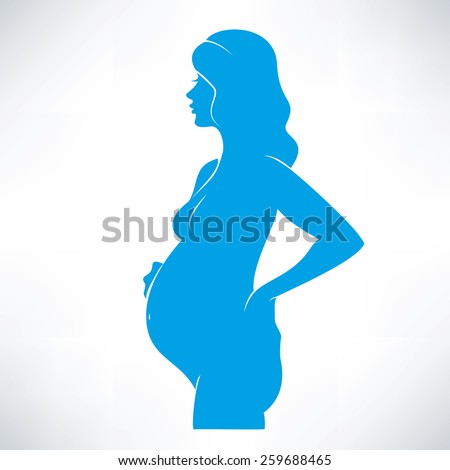 pregnant woman symbol, stylized vector sketch 