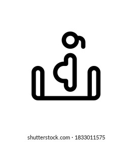 pregnant Woman use in Escalator in Building Icon, Logo, Vector 