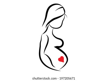 A Pregnant Woman. Vector