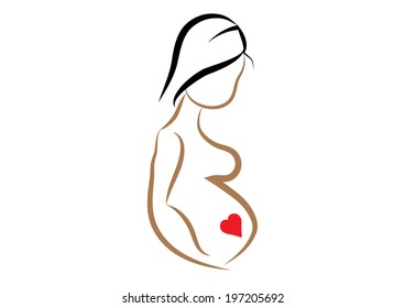 A Pregnant Woman. Vector