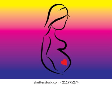 A Pregnant Woman. Vector