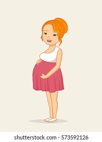 Pregnant woman, vector