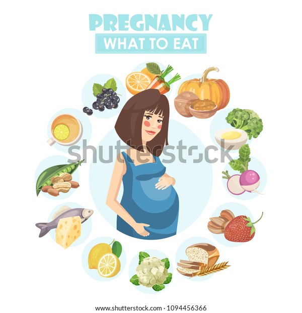 Pregnant Woman Vector Colorful Illustration Pregnancy Stock Vector ...