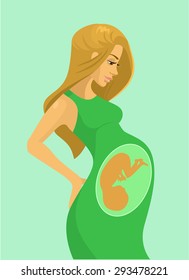 Pregnant woman. Vector flat illustration