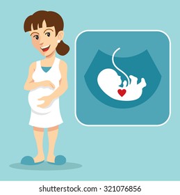 Pregnant woman. Vector flat illustration