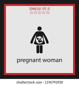 pregnant woman  vector icon