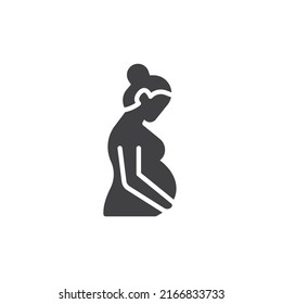 Pregnant woman vector icon. filled flat sign for mobile concept and web design. Pregnancy glyph icon. Symbol, logo illustration. Vector graphics