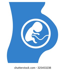 Pregnant Woman vector icon. Style is flat symbol, cobalt color, rounded angles, white background.
