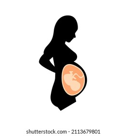 pregnant woman vector, icon or symbol design