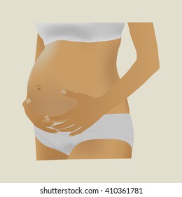 Pregnant woman vector illustration.