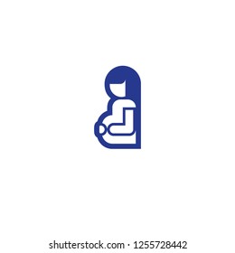 Pregnant woman vector isolated icon