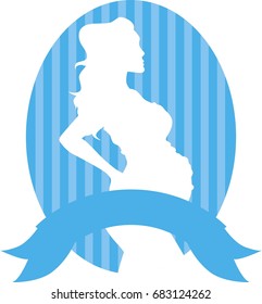 Pregnant woman vector silhouette