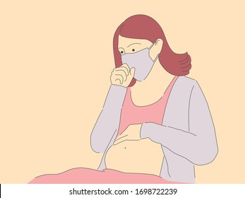 Pregnant woman wearing a mask during coronavirus