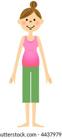 Pregnant woman wearing a sportswear