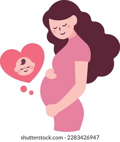 Pregnant woman who cares about her baby.
A pregnant woman with a happy expression.