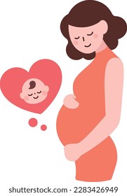 Pregnant woman who cares about her baby.
A pregnant woman with a happy expression.