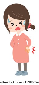 A pregnant woman who hurts her hips