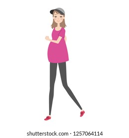 A pregnant woman who walks.
