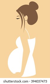 Pregnant woman. Women Pregnancy symbol. Vector Illustration