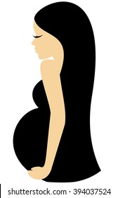 Pregnant woman. Women Pregnancy symbol. Vector Illustration