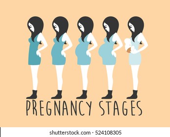 Pregnant woman. Women Pregnancy symbol. Vector Illustration