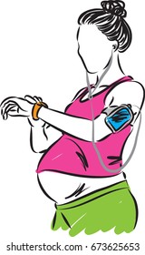 pregnant woman workout fitness vector illustration