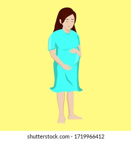 A pregnant woman, young mother