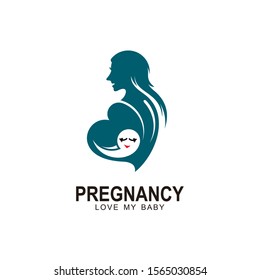 Pregnant woman's logo, Pregnant women logo vector icon template