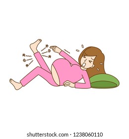 Pregnant women, cute cartoon character having a baby birth,mom, kid, family care concept, outline cartoon vector illustration.
