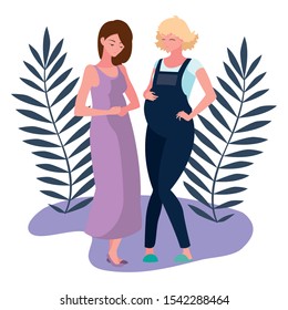 Pregnant women design, Mother family love pregnancy maternity expecting and motherhood theme Vector illustration