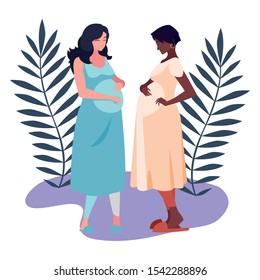 Pregnant women design, Mother family love pregnancy maternity expecting and motherhood theme Vector illustration