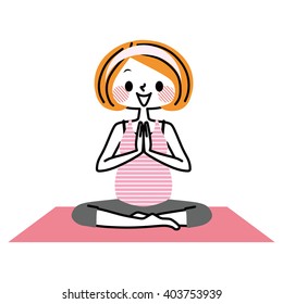 Pregnant women do yoga.