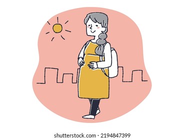 Pregnant women doing light exercise such as walking Women preparing for childbirth
