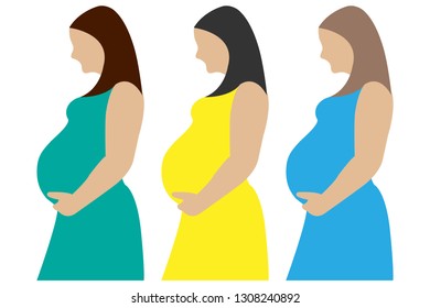 Pregnant women with dress.