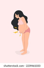 
Pregnant women have abdominal pain because of labor