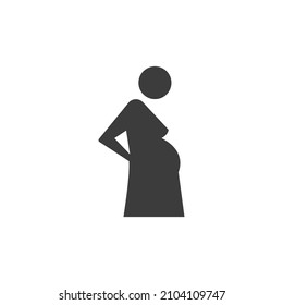 Pregnant Women Icon Isolated on Black and White Vector Graphic