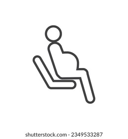 Pregnant women icon line, Priority Symbols for Disabled Passenger, Human mobility vector signs. disability info graphics element, disability accessibility icon, physically disabled people icon.