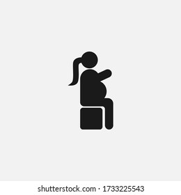 Pregnant Women icon logo design vector template on white background